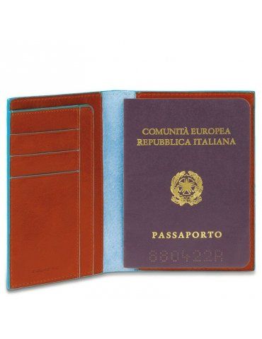 Custodia Passaporto Piquadro Blue Square Mogano