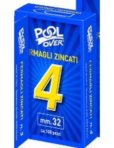 Fermagli Zincati Pool Over N°4 - Confezione da 100 Pezzi