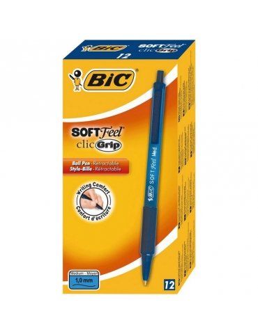 Penna a Sfera Bic Soft Feel a Scatto Conf. 12 Pezzi