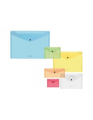 Busta con Bottone A4 Archivia Tinta Unita in PPL Confezione 5 Pezzi