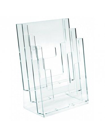 Portadepliant Lebez 3 Scomparti A4 Plastica 23x33
