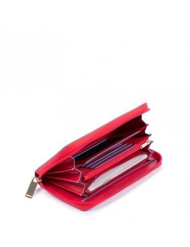 Portafoglio Donna Piquadro 4 Soffietti Blue Square Rosso