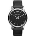Orologio Emporio Armani Uomo Luigi Silver Black Pelle