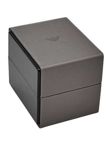 Orologio Emporio Armani Uomo Luigi Silver Black Pelle