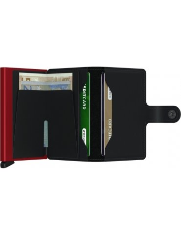 Portacarte Secrid Miniwallet Matte Black & Red