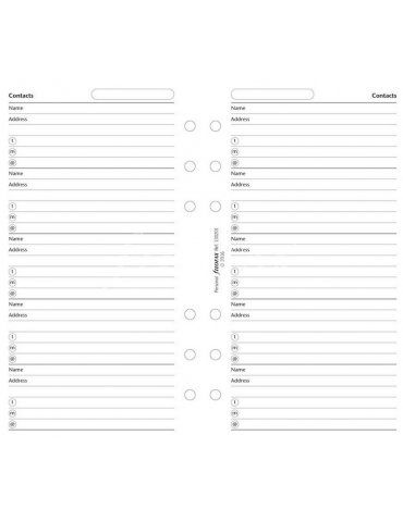 Ricambio Agenda Filofax Personal Contatti