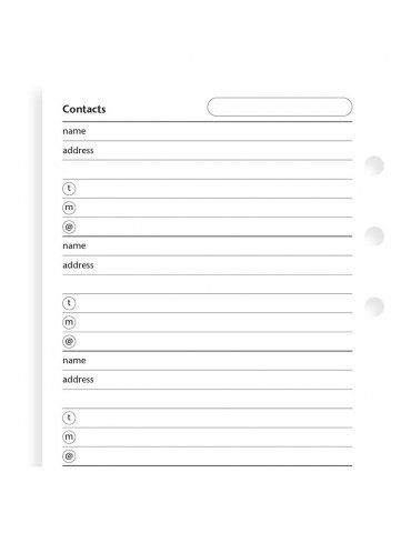 Ricambio Agenda Filofax Personal Contatti