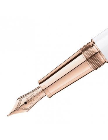 Stilografica Montblanc White Solitaire Red Gold Classique 113323 - Mega 1941