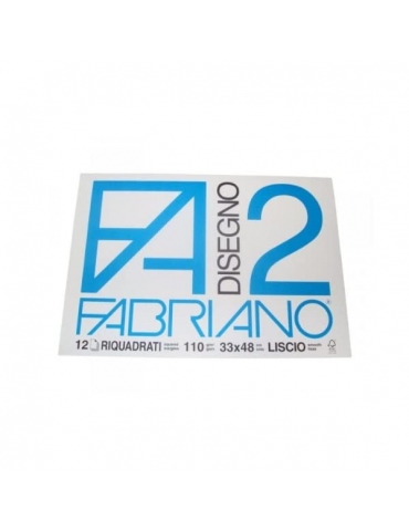 Album da Disegno Fabriano F2 534 Riquadrato Liscio 33x48 cm