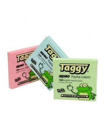 Blocco Adesivo Taggy 76x76 Colore Pastello Confezione 12 Pezzi