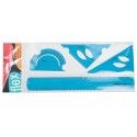 Set Flex Tinta Unita Righello + Squadre + Goniometro - Colori Assortiti