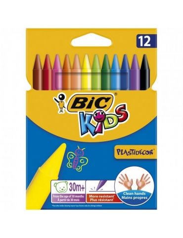 Pastelli Colorati Bic Kids Plastidecor Confezione 12 Colori