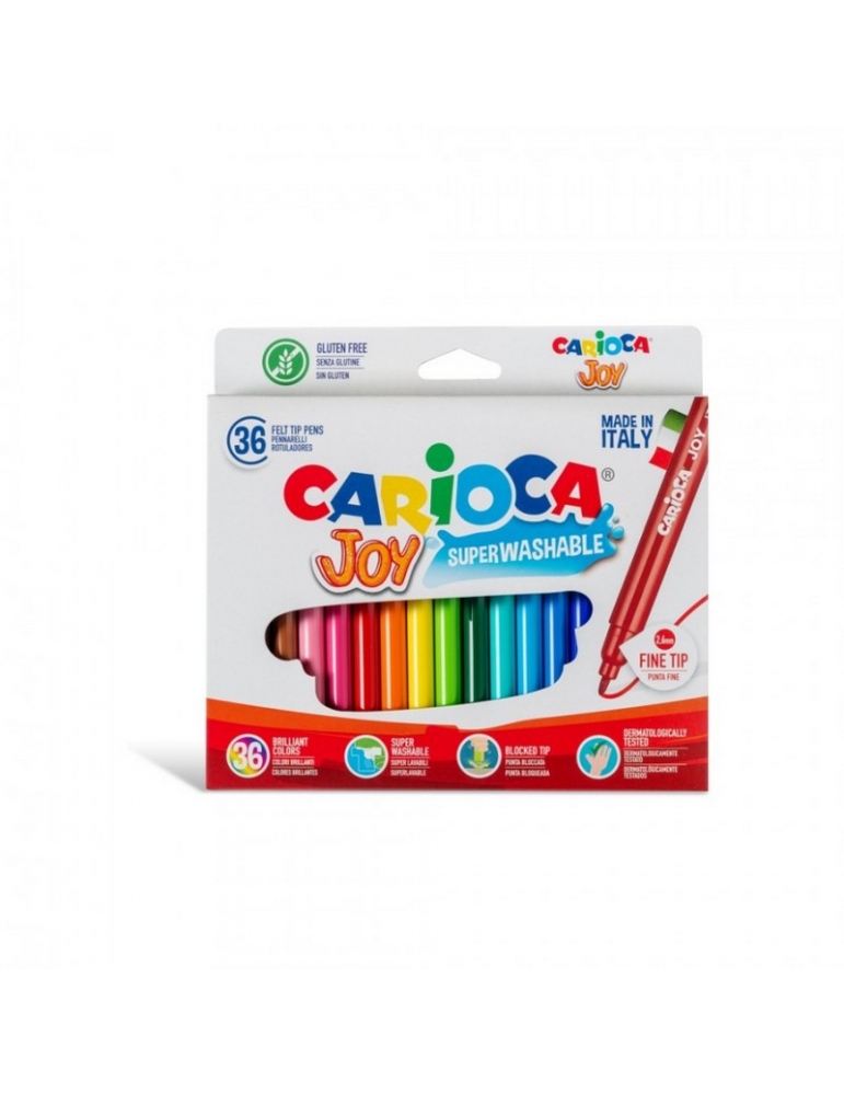 CARIOCA - 40614 - Scatola 12 pennarelli joy lavabili colori assortiti -  Confezione risparmio da 4 PZ - 8003511406141