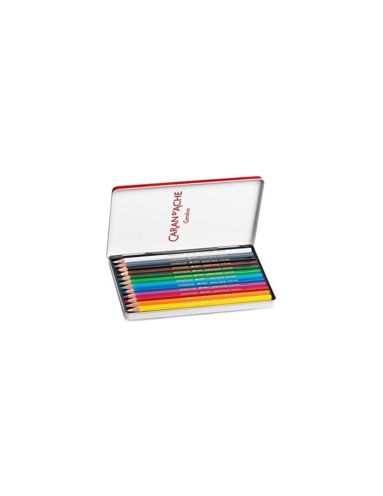 Set Matite Colorate Fluorescenti Caran D'Ache Classic, 28 Pezzi + Bicchiere Portamatite