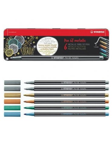Pennarello Stabilo Pen 68 Metallic Confezione 6 Colori