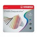 Matite Colorate Stabilo Aquacolor Confezione in Metallo 24 Colori