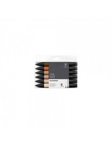 Promarker Winsor & Newton 2 Punte Skin Tones Set 6 Colori