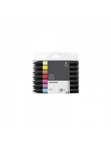Promarker Winsor & Newton 2 Punte Set 12 Colori