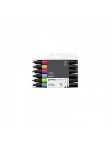 Brushmarker 2 Punte Winsor & Newton Mid Tones Set 6 Colori