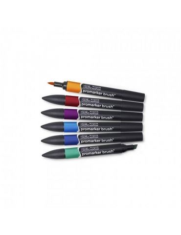 Brushmarker 2 Punte Winsor & Newton Rich Tones Set 6 Colori