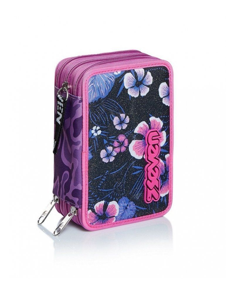 Moos By Safta Astuccio Scuola Stretto Flamingo Pink - 200 X 60 Mm In Poliestere Resistente Con Cerniere Morbide