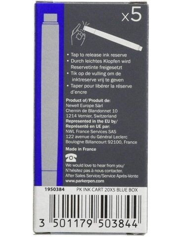 Cartucce Stilografica Parker Quink - 2 Confezioni da 5 Cartucce