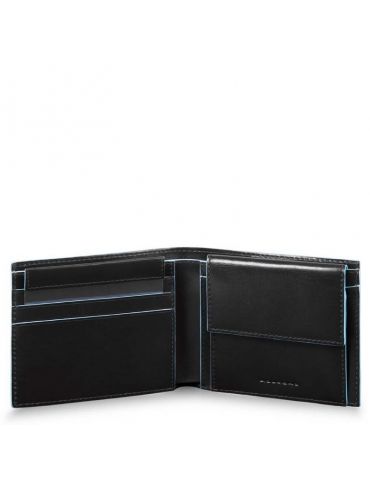 PIQUADRO Portafoglio uomo con portamonete, porta carte di c Blue Square