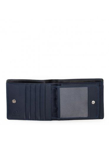 Portafoglio da uomo MyWalit grande con lente e protezione RFID Nero-Blu