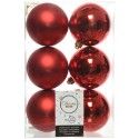 Palline di natale Decoris Season - Christmas Red - 80 mm