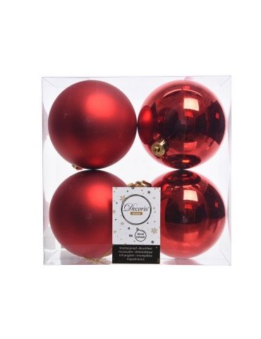 Palline di natale Decoris Season - Christmas Red - 100 mm
