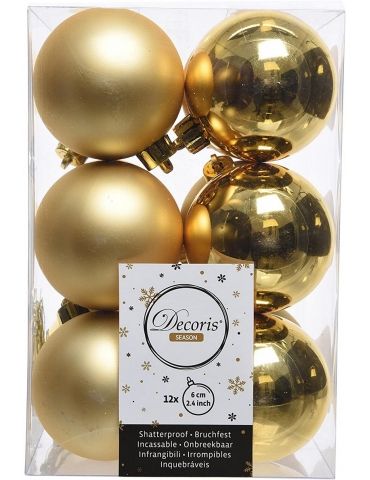 Palline di natale Decoris Season - Light Gold - 60 mm