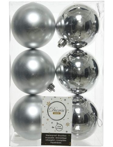 Palline di natale Decoris Season - Silver - 80 mm