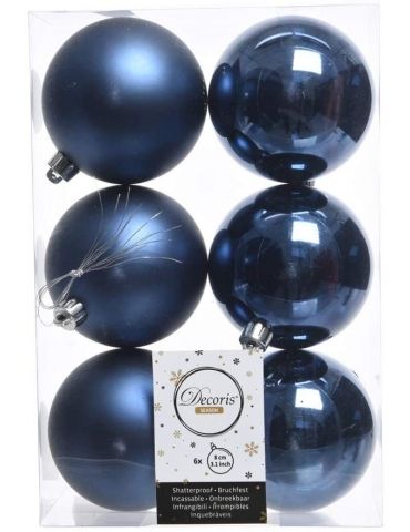 Palline di natale Decoris Season - Night blue - 80 mm