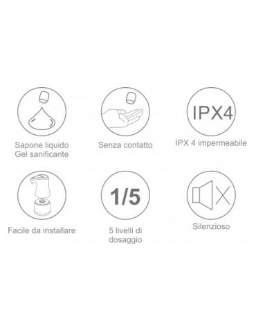 Distributore Automatico di Sapone Liquido o Gel Disinfettante