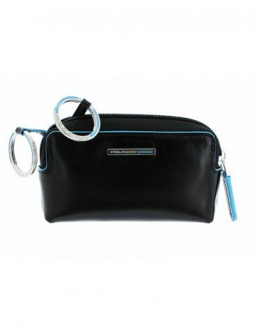 Astuccio Portachiavi Piquadro Blue Square con 2 Anelli Nero