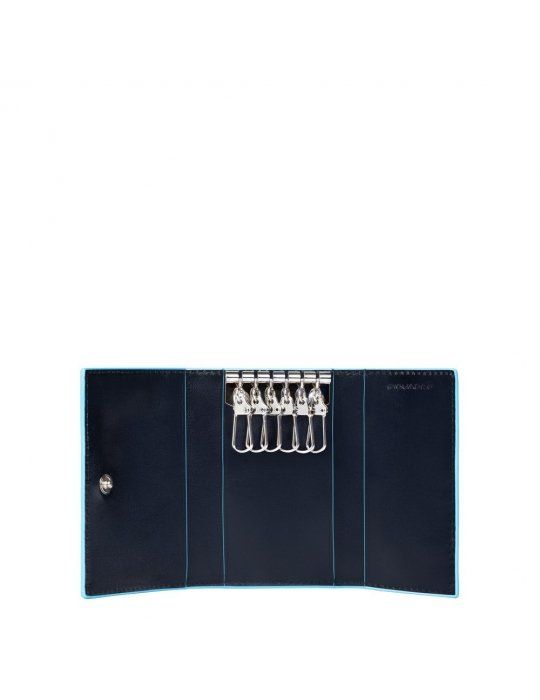 Portachiavi Piquadro Con Sei Ganci Blue Square Blu