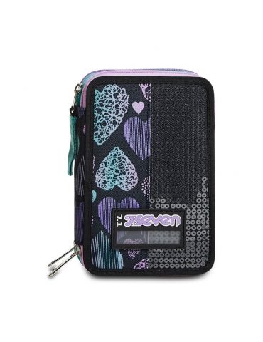 Astuccio Scuola 3 zip Seven - PATCHYHEART GIRL