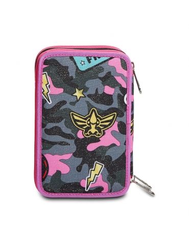 Astuccio Scuola 3 zip Seven - CAMOULOVE GIRL