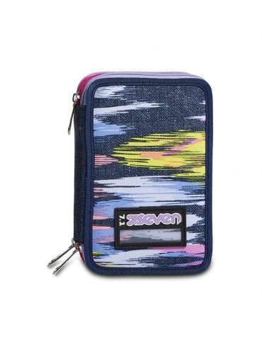 Astuccio Scuola 3 zip Seven - VIRTUAL GIRL