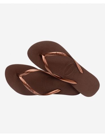 Havaianas Slim Dark Brown/Metal Acoused