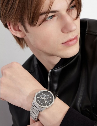 Orologio Cronografo Uomo Armani Exchange Argento con Bracciale in Acciaio