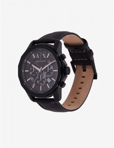 Orologio Cronografo Uomo Armani Exchange Nero con Cinturino in Pelle