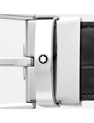 Cintura Montblanc Reversibile in Pelle Nera