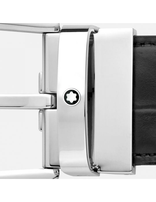 Cintura Montblanc Reversibile in Pelle Nera