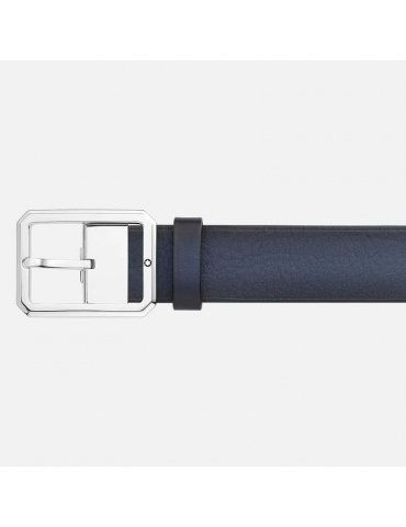 Cintura Montblanc reversibile da 35 mm in pelle blu/nera