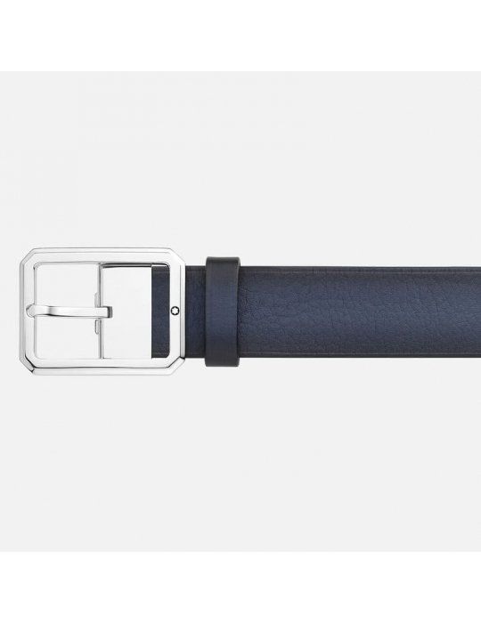 Cintura Montblanc reversibile da 35 mm in pelle blu/nera