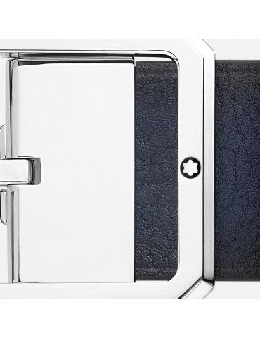Cintura Montblanc reversibile da 35 mm in pelle blu/nera