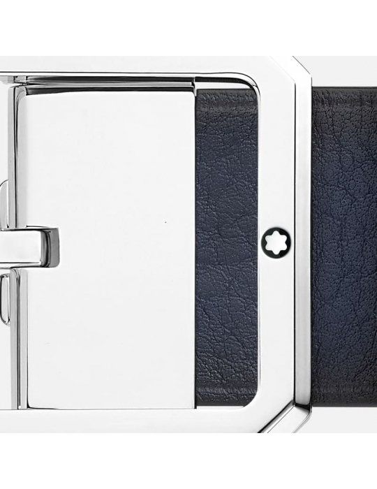 Cintura Montblanc reversibile da 35 mm in pelle blu/nera