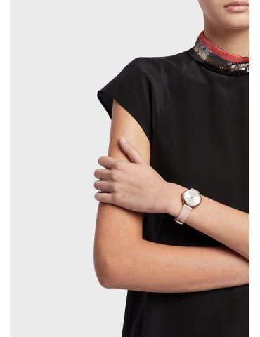 Orologio Emporio Armani da donna a due sfere con cinturino nude in pelle