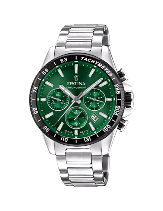 Orologio da Uomo Festina F20560/4 Verde con Cinghia in Acciaio Inossidabile 316L